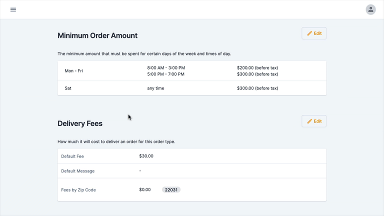 Use HoneyCart to customize your minimum order amount policy into the online ordering process.