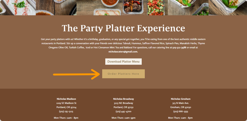 Nicholas Restaurant website